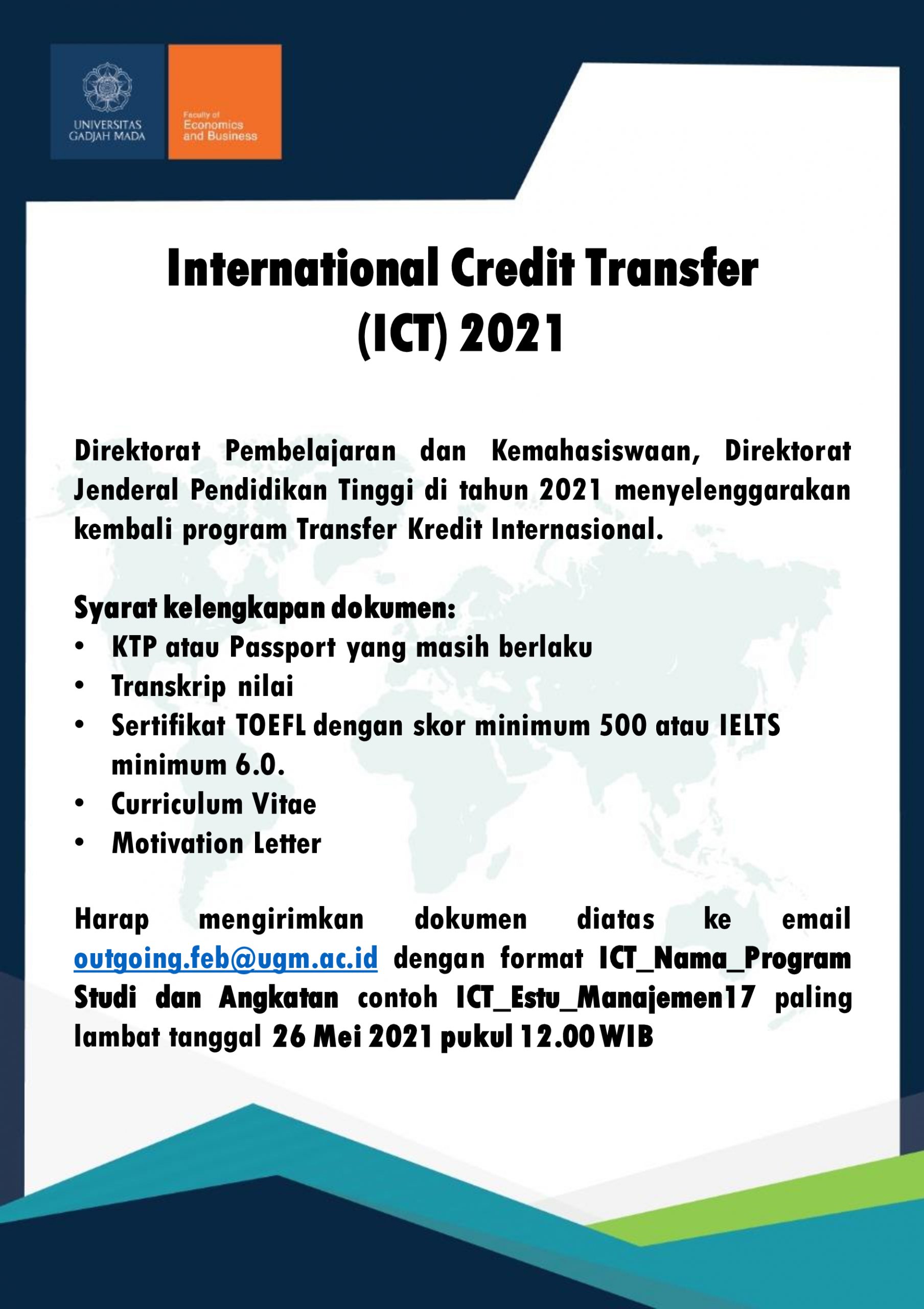 International Credit Transfer Ict 2021 Office Of Admission And International Exchanges And Cooperations